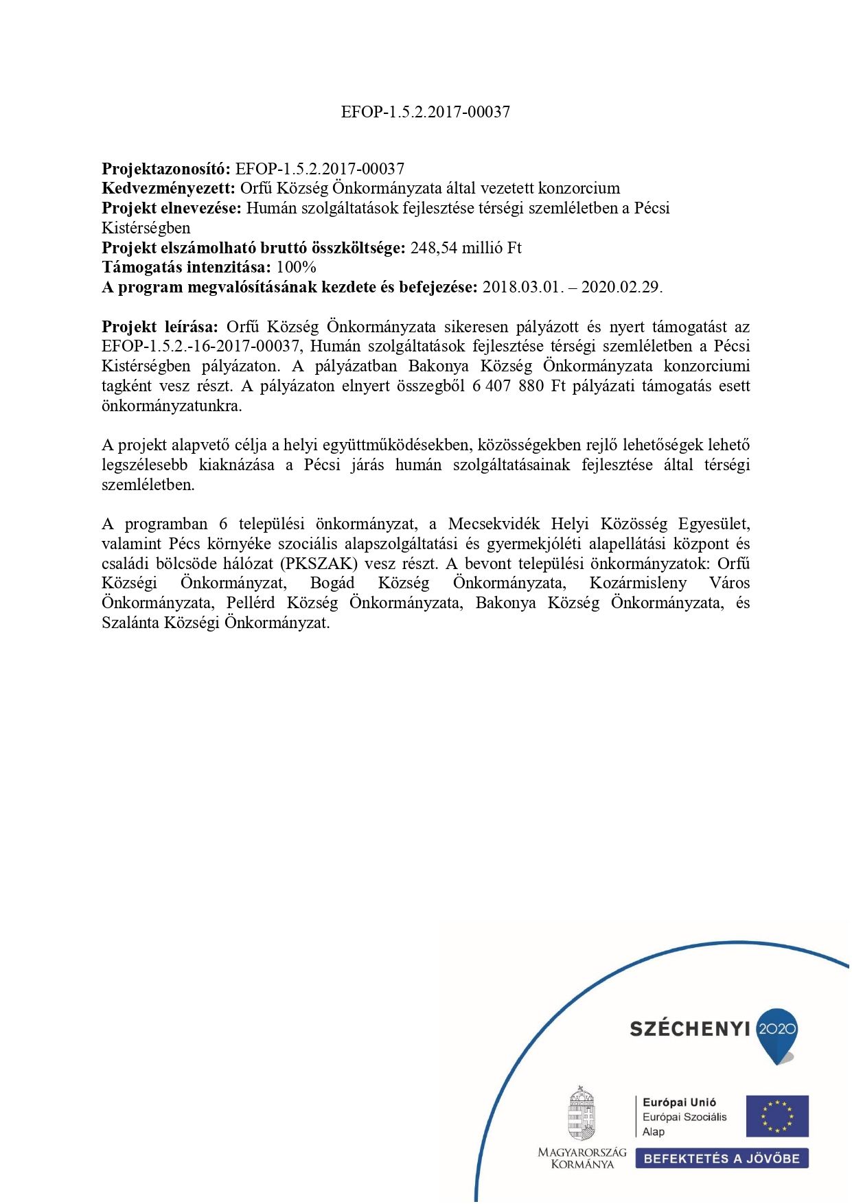 EFOP tájékoztató 